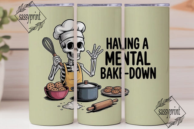 Skeleton Baker 20oz Tumbler Wrap Sublimation sassyprint 