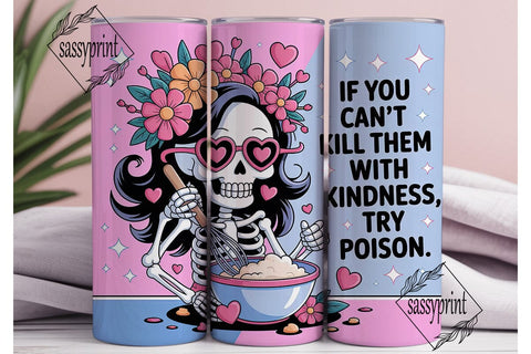 Skeleton Baker 20oz Tumbler Wrap Sublimation sassyprint 