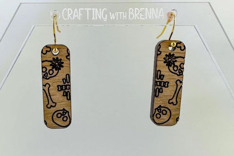 Skeleton Bar Earring Laser SVG File SVG Crafting With Brenna 