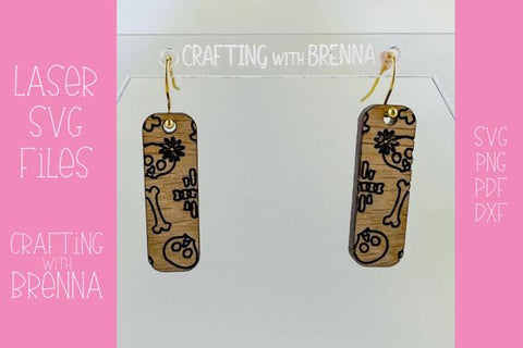 Skeleton Bar Earring Laser SVG File SVG Crafting With Brenna 