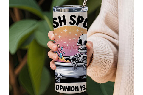 Skeleton Bath Tumbler Wrap PNG Sublimation DesignSVG 
