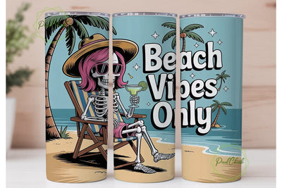 Skeleton Beach Vibes 20oz Tumbler Sublimation PixelChick 