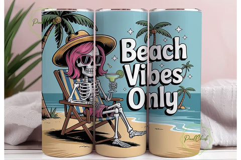 Skeleton Beach Vibes 20oz Tumbler Sublimation PixelChick 