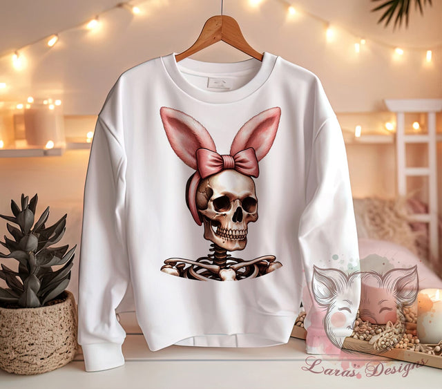 Skeleton Bunny, Spooky Easter, Halloween Bunny, Easter Clipart, Digital Download, Sublimation Design, Cute Skeleton Art, Oddity Decor Sublimation Lara' s Designs 