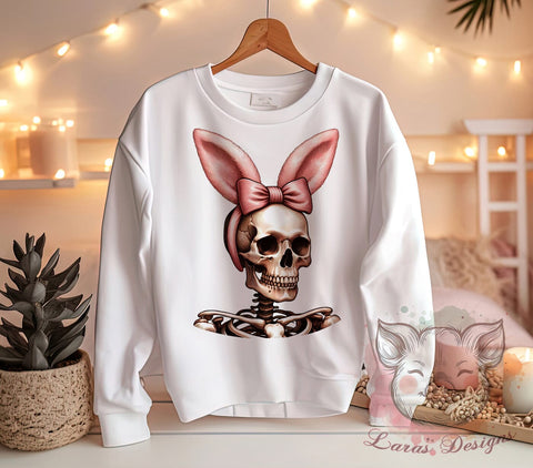 Skeleton Bunny, Spooky Easter, Halloween Bunny, Easter Clipart, Digital Download, Sublimation Design, Cute Skeleton Art, Oddity Decor Sublimation Lara' s Designs 