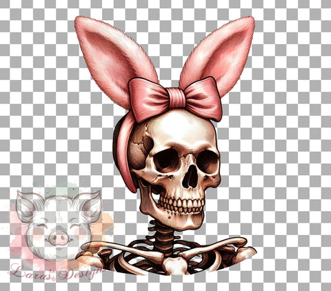 Skeleton Bunny, Spooky Easter, Halloween Bunny, Easter Clipart, Digital Download, Sublimation Design, Cute Skeleton Art, Oddity Decor Sublimation Lara' s Designs 
