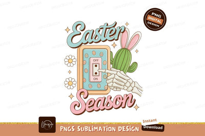 Skeleton Cactus Easter Switch season bunny Sublimation Designangry 