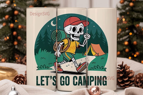 Skeleton Camping 20oz Tumbler Wrap Sublimation DesignSVG 