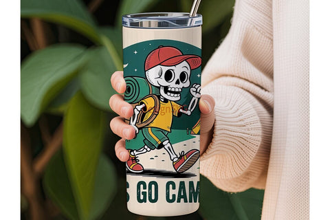 Skeleton Camping 20oz Tumbler Wrap Sublimation DesignSVG 