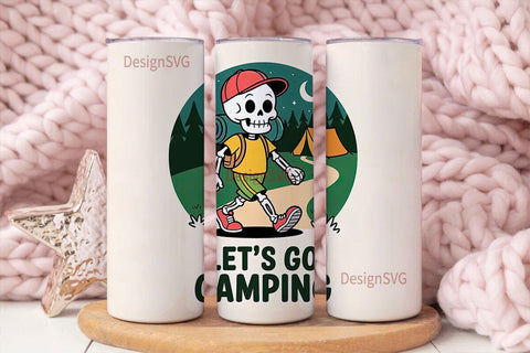 Skeleton Camping 20oz Tumbler Wrap Sublimation DesignSVG 