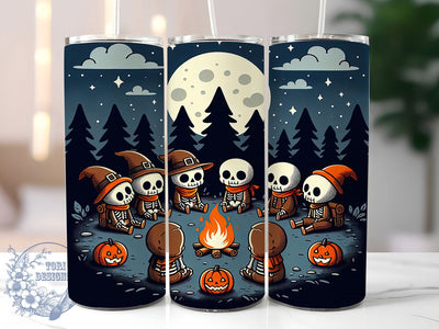 Skeleton Camping Halloween Tumbler Wrap, Halloween Camping Wrap, 20Oz Spooky Cup, Haunted Forest Drinkware, Bone Crew Sublimation Design, Creepy Tent Tumbler, Skeleton Bonfire Wrap Sublimation ToriDesigns 