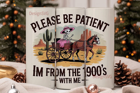 Skeleton Carriage 20oz Tumbler Wrap Sublimation DesignSVG 