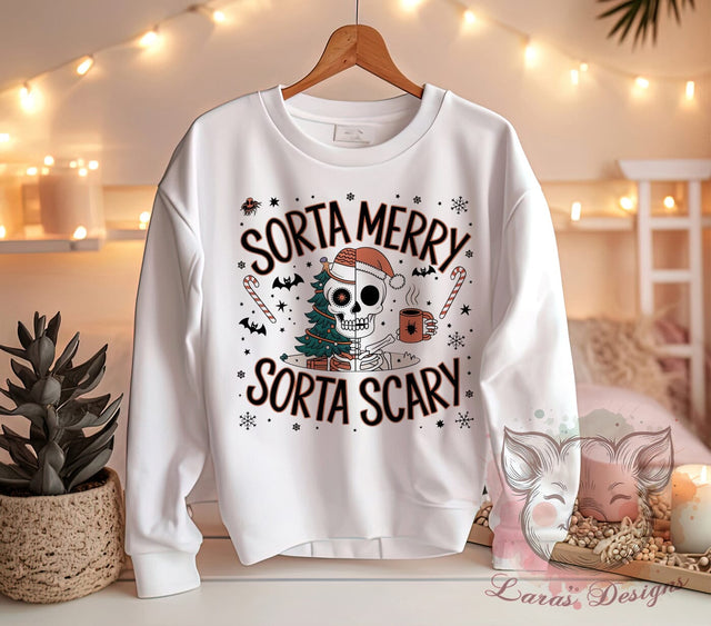 Skeleton Christmas, Scary Christmas PNG, Halloween Meets Christmas, Funny Skeleton, Holiday Humor, Quirky Christmas Design, Festive Skeleton Clipart, Digital Download Sublimation Lara' s Designs 