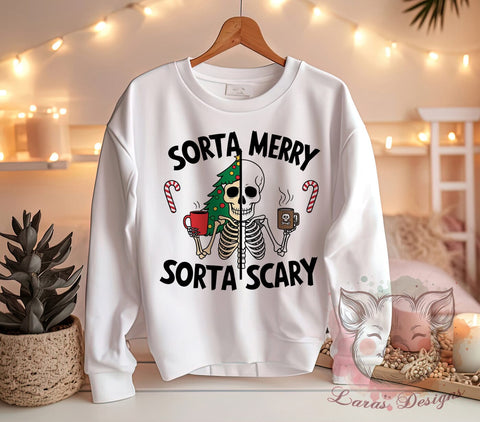 Skeleton Christmas, Scary Christmas PNG, Halloween Meets Christmas, Funny Skeleton, Holiday Humor, Quirky Christmas Design, Festive Skeleton Clipart, Digital Download Sublimation Lara' s Designs 