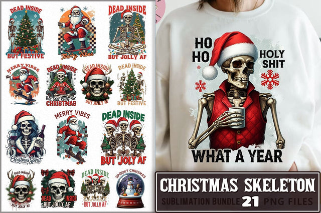 Skeleton Christmas Sublimation Bundle Sublimation Shetara Begum 