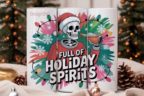 Skeleton Christmas Tumbler Wrap Sublimation DesignSVG 