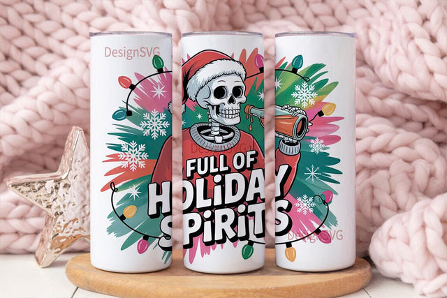 Skeleton Christmas Tumbler Wrap Sublimation DesignSVG 