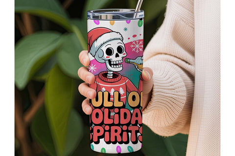 Skeleton Christmas Tumbler Wrap Sublimation DesignSVG 