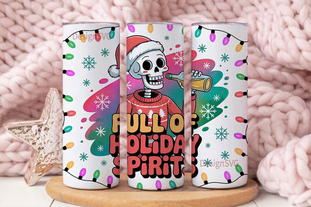 Skeleton Christmas Tumbler Wrap Sublimation DesignSVG 