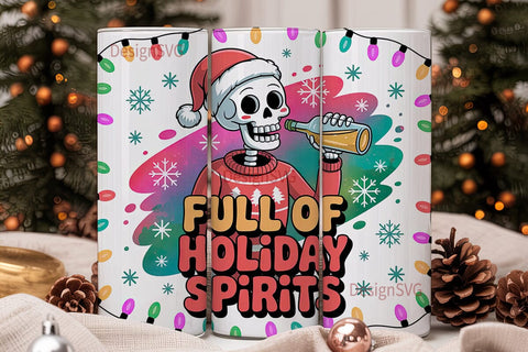 Skeleton Christmas Tumbler Wrap Sublimation DesignSVG 