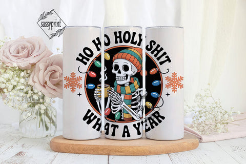 Skeleton Christmas Tumbler Wrap Sublimation sassyprint 
