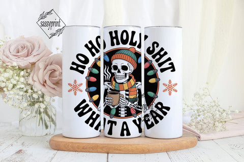 Skeleton Christmas Tumbler Wrap Sublimation sassyprint 