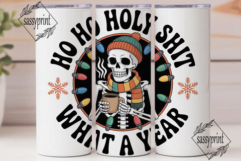 Skeleton Christmas Tumbler Wrap Sublimation sassyprint 