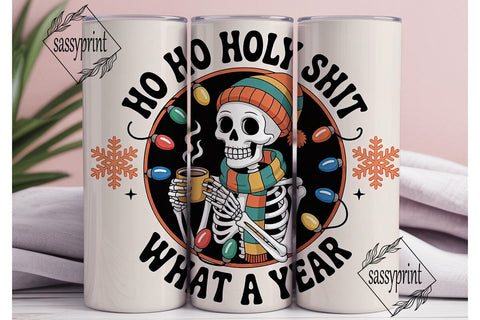 Skeleton Christmas Tumbler Wrap Sublimation sassyprint 