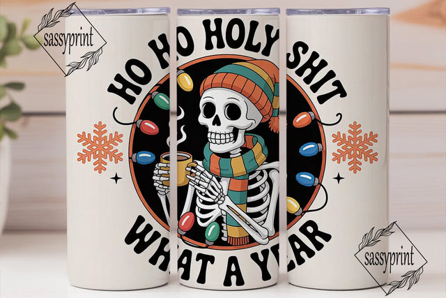 Skeleton Christmas Tumbler Wrap Sublimation sassyprint 