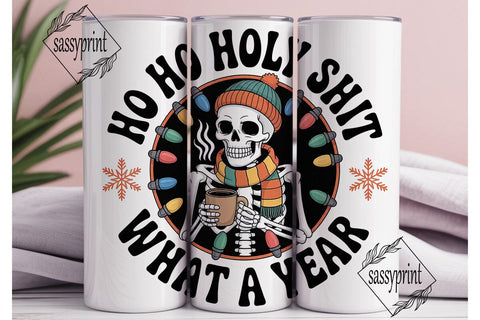 Skeleton Christmas Tumbler Wrap Sublimation sassyprint 