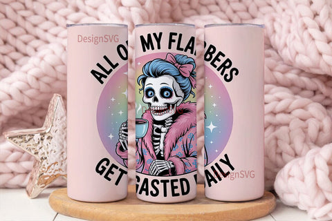 Skeleton Coffee Tumbler Wrap Sublimation DesignSVG 