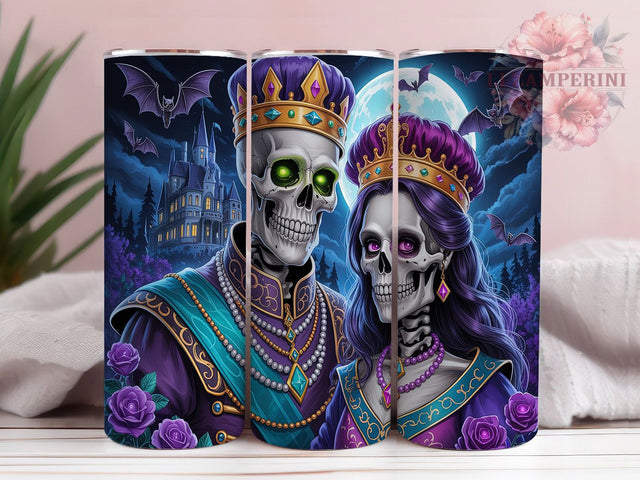 Skeleton Couple Gothic Skull Tumbler, King And Queen Tumbler, Gothic Tumbler Wrap, Skull Couple Design, Halloween Tumbler Wrap, 20oz Sublimation Wrap, Spooky Couple Gift Sublimation Li Zamperini 