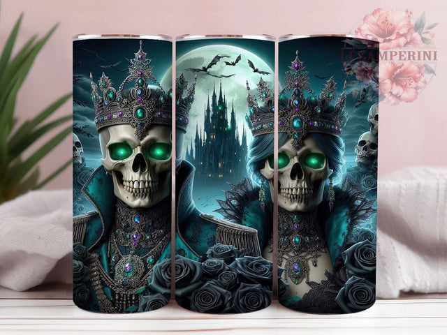 Skeleton Couple Gothic Skull Tumbler, King And Queen Tumbler, Gothic Tumbler Wrap, Skull Couple Design, Halloween Tumbler Wrap, 20oz Sublimation Wrap, Spooky Couple Gift Sublimation Li Zamperini 