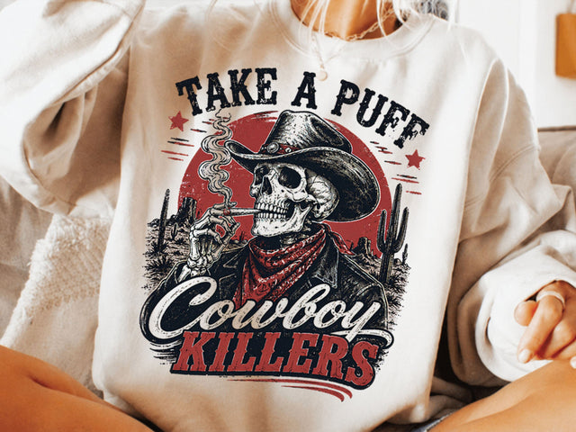 Skeleton cowboy Png, Retro western design PNG SVG DesignDestine 