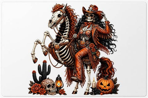 Skeleton Cowgirl Halloween PNG, Western Sublimation Design SVG BillahCrafts 