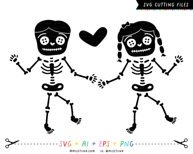 Skeleton Cuties SVG SVG Miss Tiina 