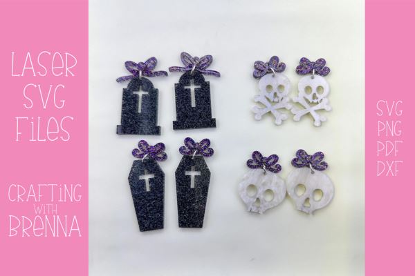 Skeleton Earrings Laser SVG Bundle SVG Crafting With Brenna 