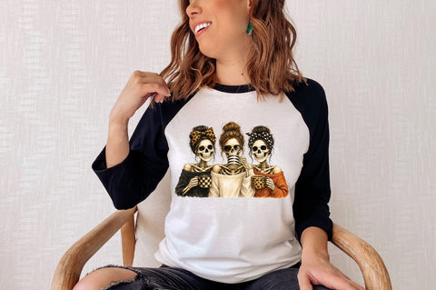 Skeleton Fall Friends PNG SVG Pickled Thistle Creative 