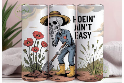Skeleton Farmer 20oz Tumbler Wrap Sublimation PixelChick 