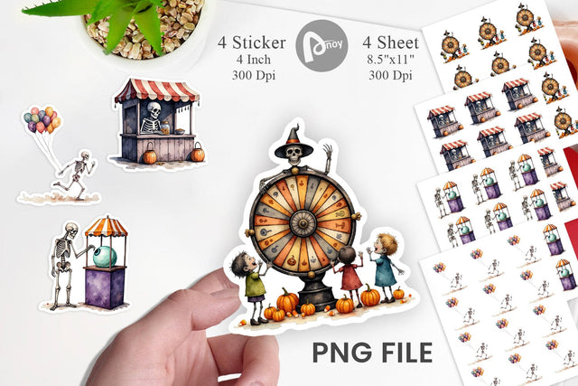 Skeleton Game Booths Sticker Sublimation artnoy 