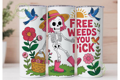 Skeleton Garden 20oz Tumbler Wrap Sublimation PixelChick 