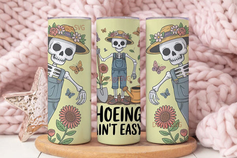 Skeleton Gardener 20oz Tumbler Wrap Sublimation DesignSVG 