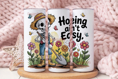Skeleton Gardener 20oz Tumbler Wrap Sublimation DesignSVG 
