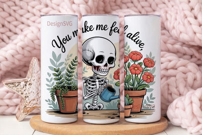 Skeleton Gardener 20oz Tumbler Wrap Sublimation DesignSVG 