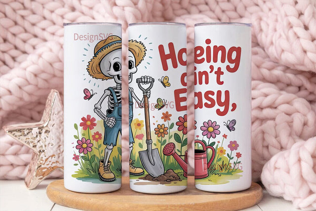 Skeleton Gardener 20oz Tumbler Wrap Sublimation DesignSVG 
