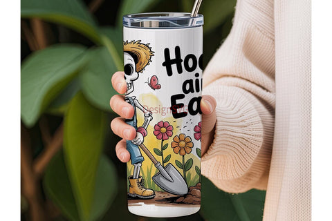 Skeleton Gardener 20oz Tumbler Wrap Sublimation DesignSVG 