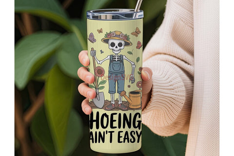 Skeleton Gardener 20oz Tumbler Wrap Sublimation DesignSVG 