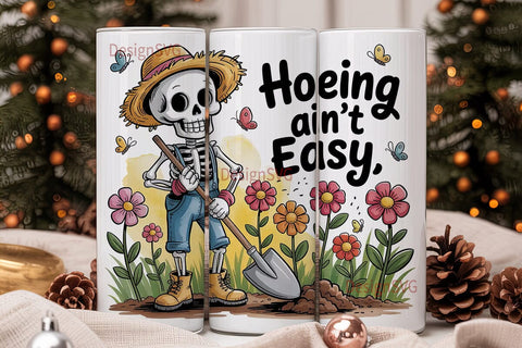 Skeleton Gardener 20oz Tumbler Wrap Sublimation DesignSVG 