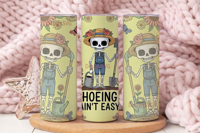 Skeleton Gardener 20oz Tumbler Wrap Sublimation DesignSVG 