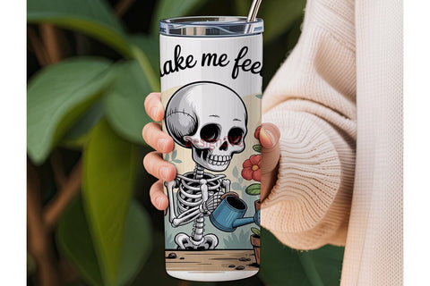 Skeleton Gardener 20oz Tumbler Wrap Sublimation DesignSVG 